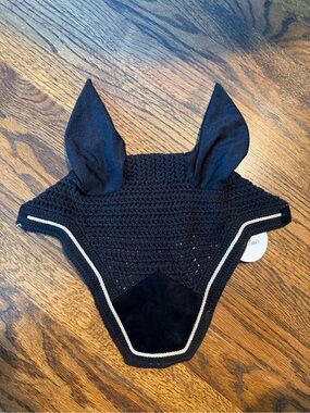 Black Wellington Ear Bonnet Fly Veil - Kentucky Horsewear